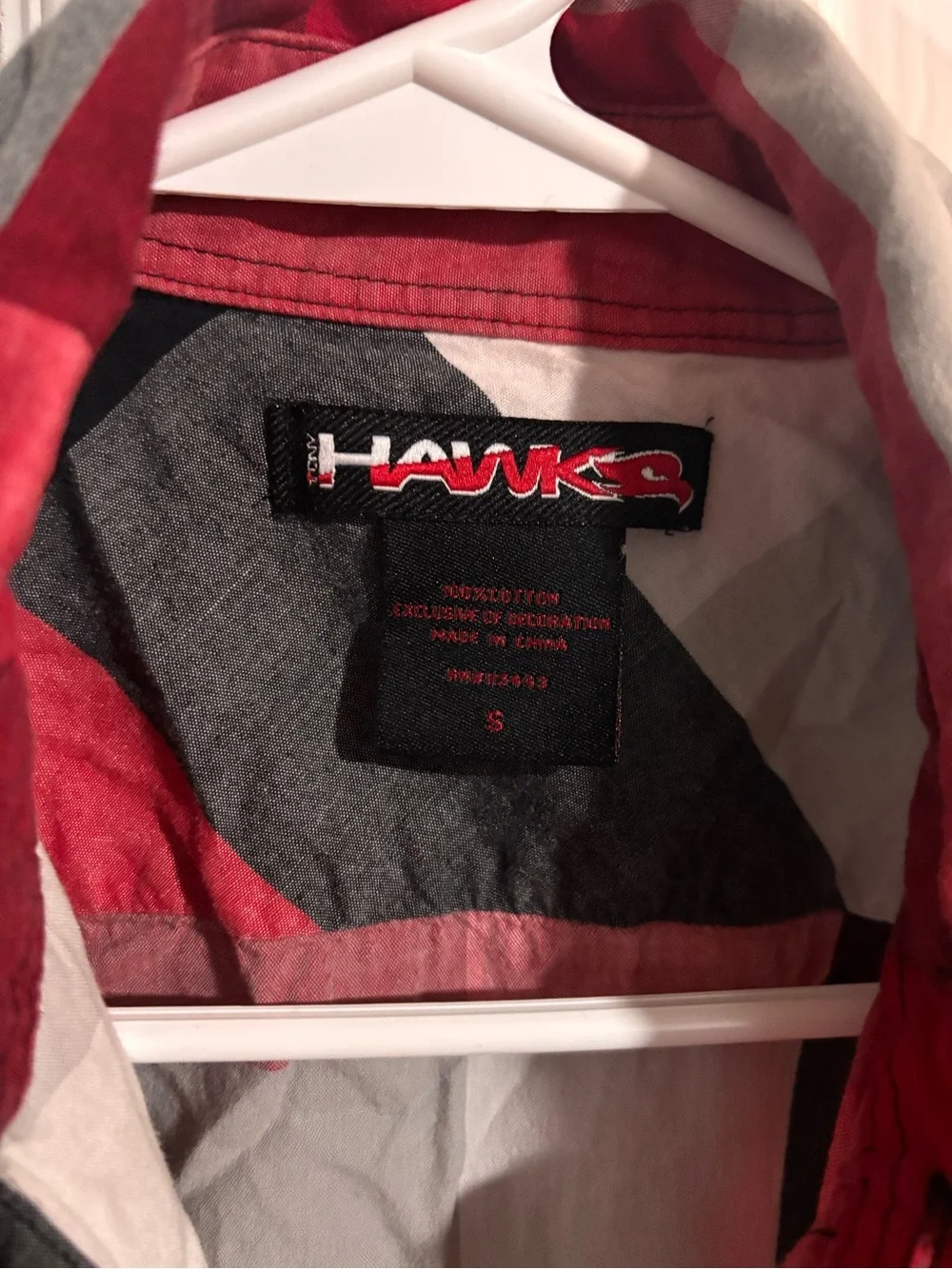 Tony Hawk Red and Gray Plaid Lightweight Shirt Jacket